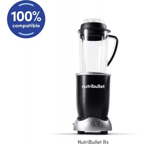  NutriBullet NBM-U0273 Rx 45 Oz Oversized Cup with Pitcher Lid, Black/Clear