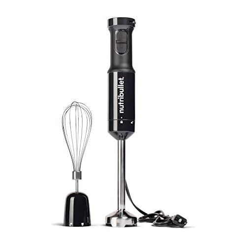  nutribullet Immersion Blender, Handheld Blender, Stainless Steel Blending Arm & Whisk Attachment, For Smoothies, Soups & Dips, 350 Watt, Charcoal Black, NBI50100