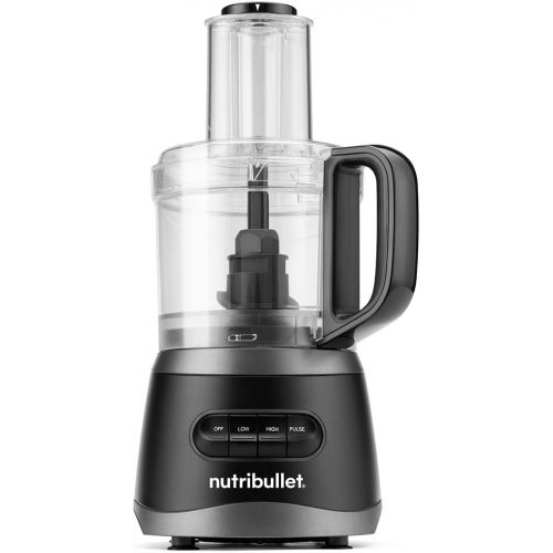  nutribullet NBP50100 Food Processor 450-Watts with 7-Cup Capacity and Stainless Steel Slice, Shred, Chop and Dough Attachments, Black