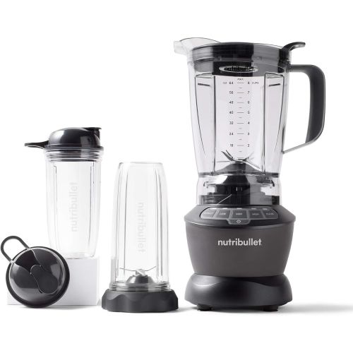  NutriBullet ZNBF30500Z Blender Combo 1200 Watt, 1200W, Dark Gray & 32 oz Cup with to-Go Lid, Clear/Black