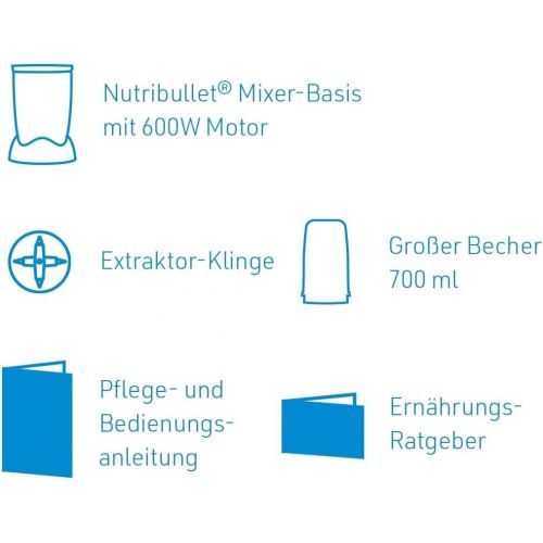  NutriBullet 600 W silver mixer with extractor blade makes superfood from simple foods power stand mixer for daily vitamin kick 5 pieces.