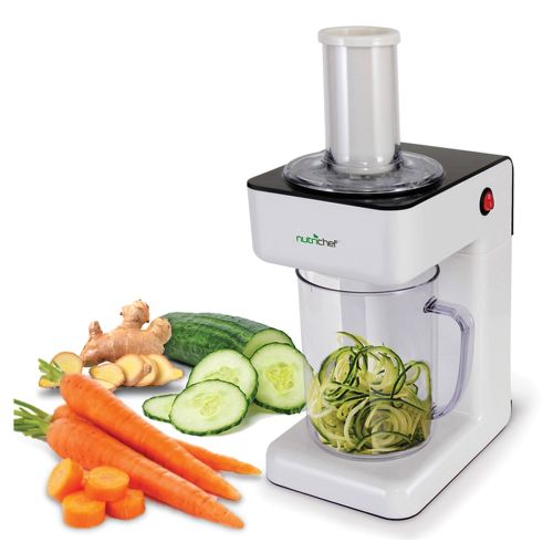  NutriChef PKESPR26 Electric Food Spiralizer - 3-in-1 Food Processor, Salad Shooter, Shredder