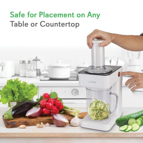  NutriChef PKESPR26 Electric Food Spiralizer - 3-in-1 Food Processor, Salad Shooter, Shredder