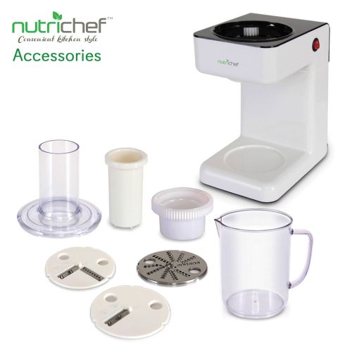  NutriChef PKESPR26 Electric Food Spiralizer - 3-in-1 Food Processor, Salad Shooter, Shredder