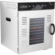 NutriChef Commercial Electric Food Dehydrator Machine - 16 Shelf Extra Large Capacity - Stainless Steel Trays - 1500-Watts, Digital Timer & Temperature Control - 18.58 x 19.10 x 24.88 IN