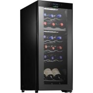 NutriChef PKCWCDS188 Cellar Cooler for White and Red Wines Chiller, 18 Bottle Dual Zone-Black