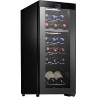 NutriChef PKCWCDS188 Cellar Cooler for White and Red Wines Chiller, 18 Bottle Dual Zone-Black