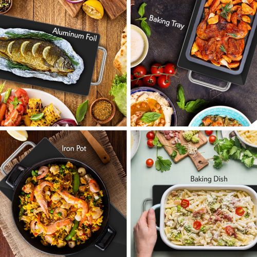  NutriChef Portable Electric Food Hot Plate - Stainless Steel Warming Tray Dish Warmer w/ Black Glass Top - Keep Food Warm for Buffet Serving, Restaurant, Parties, Table or Countertop Use - N