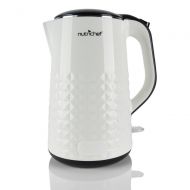NutriChef 1.5 Liter Electric Water Kettle - Cordless Automatic Power Off Safety Feature Premium Brushed Stainless Steel For Coffee and Tea w/Convenient Easy-Pour Safety Locking Spo
