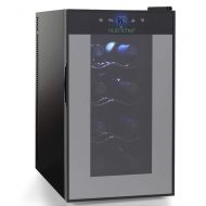 NutriChef Nutrichef 8 Bottle Thermoelectric Wine Cooler Refrigerator | Red, White, Champagne Chiller | Counter Top Wine Cellar | Quiet Operation Fridge | Touch Temperature Control