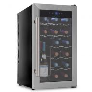 NutriChef PKTEWC18 18 Bottle Thermoelectric Wine Cooler / Chiller | Counter Top Red And White Wine Cellar | FreeStanding Refrigerator, Quiet Operation Fridge | Stainless Steel