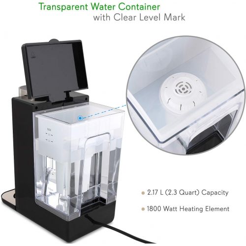  Electric Auto Hot Water Dispenser - Instant Fast Heating Coil Water Boiler More Simple Then Water Kettles Pots Clear Water Tank Measuring Fill Water Up To 2.3 quart NutriChef PKHTW