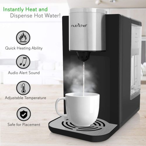  Electric Auto Hot Water Dispenser - Instant Fast Heating Coil Water Boiler More Simple Then Water Kettles Pots Clear Water Tank Measuring Fill Water Up To 2.3 quart NutriChef PKHTW