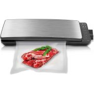 Automatic Food Vacuum Sealer System - 110W Sealed Meat Packing Sealing Preservation Sous Vide Machine w/ 2 Seal Modes, Saver Vac Roll Bags, Vacuum Air Hose - NutriChef PKVS35STS (S