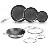 NutriChef 7-Piece Cookware Set Stainless Steel