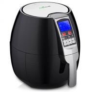 NutriChef Hot Air Fryer Oven - w/Digital Display, Electric Big 3.7 Qt Capacity Stainless Steel Kitchen Oilless Convection Power Multi Cooker w/Basket Pan - Use for Baking, Grill -