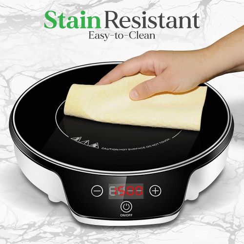  [아마존베스트]NutriChef Portable Single Induction Cooktop-Electronic Plug-in Flameless Burner Design with Digital Display and Warmer Hot Plate, Auto Shut Off