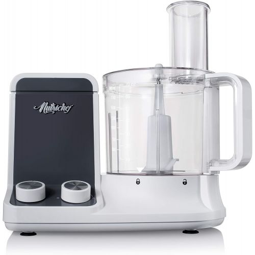  [아마존베스트]NutriChef NCFP8 Ultra Quiet 600 Watt Powered Electric Processor & Vegetable Chopper Multipurpose 12 Cup Food Processor, Speed Function for Easy Prep-6 Attachment Blades