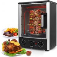 [아마존베스트]Nutrichef Upgraded Multi-Function Rotisserie Oven - Vertical Countertop Oven with Bake, Turkey Thanksgiving, Broil Roasting Kebab Rack with Adjustable Settings, 2 Shelves 1500 Watt