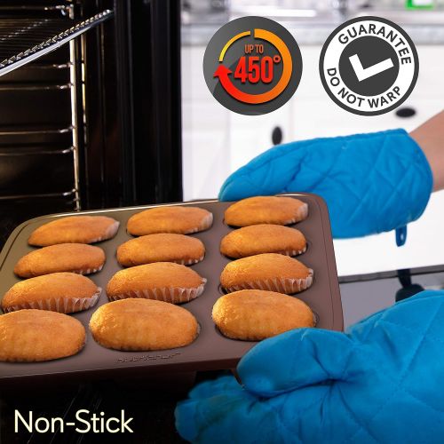  NutriChef 20-Pc. Nonstick Kitchen PTFE/PFOA/PFOS-Free Heat Resistant Silicone Handles Cookware Bakeware Set w/Saucepan, Frying Pans, Cooking, Oven Pot, Lids, Utensil, Brown-NCCW20S