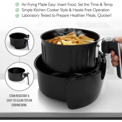  NutriChef AZPKAIRFR54 Digital Air Fryer, Black