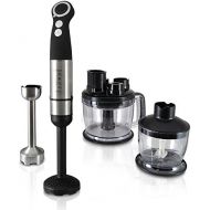 NutriChef Heavy Duty Food Processor and Immersion Blender, Stainless Steel with Attachments