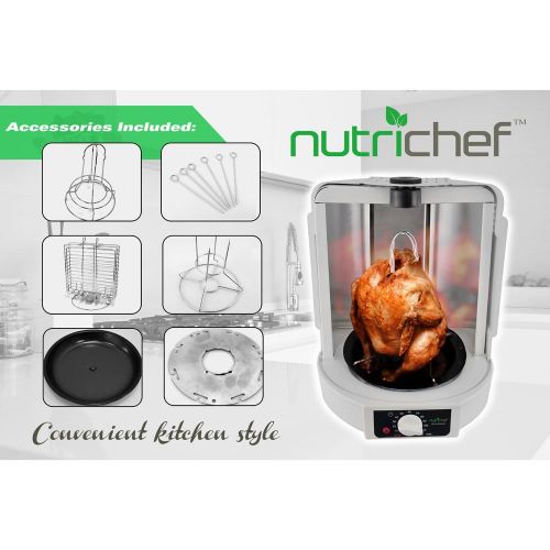  NutriChef PKRT15 Vertical Rotisserie Cooker, One Size, BlackChrome