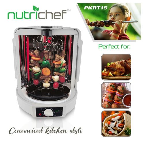  NutriChef PKRT15 Vertical Rotisserie Cooker, One Size, BlackChrome