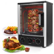 NutriChef Nutrichef Upgraded Multi-Function Rotisserie Oven - Vertical Countertop Oven with Bake, Turkey Thanksgiving, Broil Roasting Kebab Rack with Adjustable Settings, 2 Shelves 1500 Watt