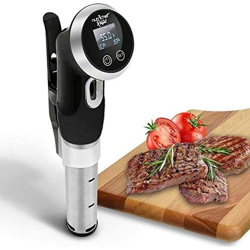  Nutrichef Sous Vide Immersion Circulator Cooker - 1000 Watt Stainless Steel Thermal Stick Chef Precision Cooking Machine with Digital Time  Temperature - Clips On Deep Container - NutriChef