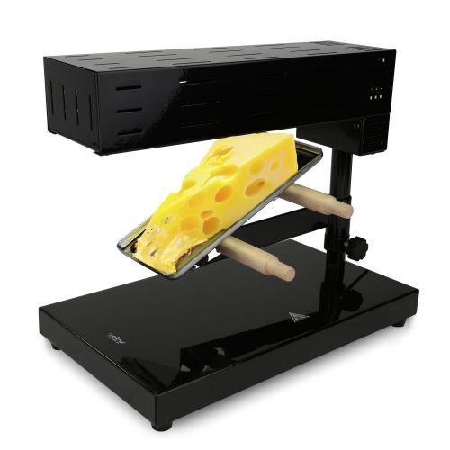  NutriChef Electric Raclette Cheese Melter - Swiss Style Warmer Melts, Stainless Steel, Stain Resistant, Adjustable Temperature Control, Food Prep 120V / 600 Watt