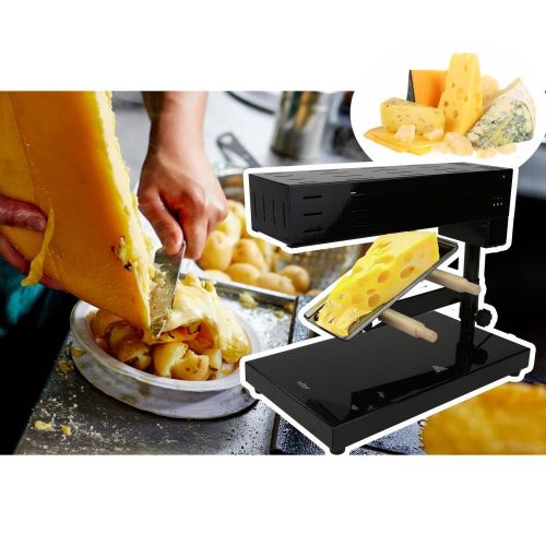  NutriChef Electric Raclette Cheese Melter - Swiss Style Warmer Melts, Stainless Steel, Stain Resistant, Adjustable Temperature Control, Food Prep 120V / 600 Watt