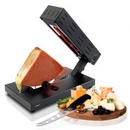 NutriChef Electric Raclette Cheese Melter Machine - Table Top Stainless Steel Cheese Grill Melting Warmer Heater, Makes Swiss Style Cheese Sauce to Top on Potatoes, Burger, Nacho, Pasta - Nu