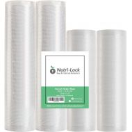 Nutri-Lock Vacuum Sealer Bags. 4 Rolls 11x25 and 8x25 (2x Each Size). Commercial Grade Bag Rolls. Works with FoodSaver and Sous Vide. Fits Inside Vac Sealer Machine.