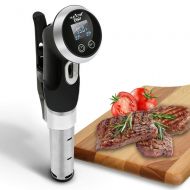 Nutrichef Sous Vide Immersion Circulator Cooker - 1000 Watt Stainless Steel Thermal Cooking Machine Digital Time / Temperature - Clips On Deep Container - NutriChef