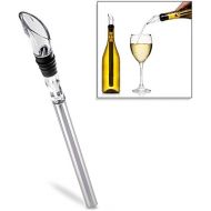 Nutrichef NutriChef PWCHLR10 Wine Bottle Chiller Rod-Stainless Steel Acrylic Beverage Chilling Aerating Pourer Metal Wand with Rubber Stopper, 0, White