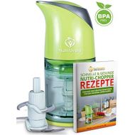 [아마존베스트]NUTRILOVERS NUTRI-CHOPPER Multizerkleinerer elektrisch | Universalzerkleinerer fuer Nuesse, Zwiebel, Obst & Gemuese, Fleisch - 400 Watt Zerkleinerer | 4-Klingen Edelstahl | Mixbehalter (500ml)