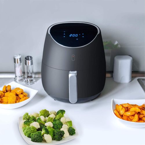  [아마존베스트]Nutrilovers Nutri Fryer 5.0 L Hot Air Fryer XXL [2000 W] Power Airfryer Large Filter Cool Touch Digital Touchscreen Timer Chip Fryer without Fat and Oil Pizza Tray + Barrel + Recipe Book