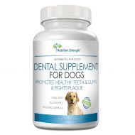Nutrition Strength Dental Care for Dogs, Daily Supplement for Healthy Dog Gums and Teeth with Organic Kelp, Strawberry Leaf, Pumpkin Seed for Dog Mouth and Teeth Cleaning, 120 Chew