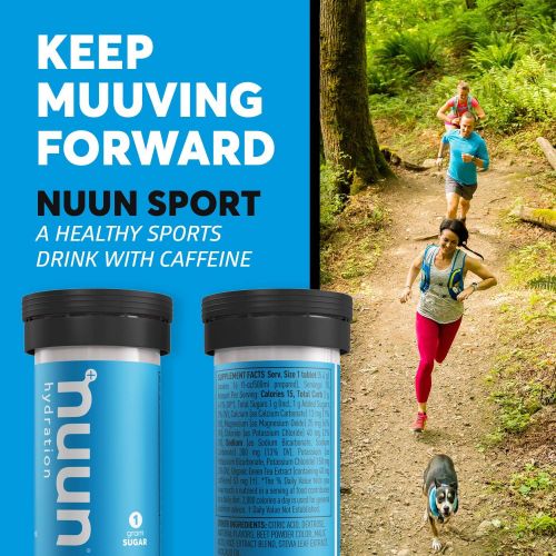  Nuun Hydration: Electrolyte + Caffeine Drink Tablets, Fresh Lime, Box of 8 Tubes (80 servings), Performance Formula with A Kick