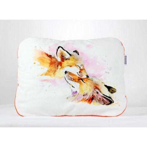  NuvaArt Girl Minky Baby Bedding Set for Crib Fox, Baby Blanket and Flat Pillow, Orange, Pink, Brown