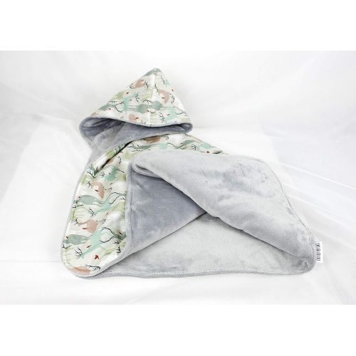  NuvaArt Deer Car Seat Blanket, Hooded Car Seat Blanket, Swaddle Travel Blanket