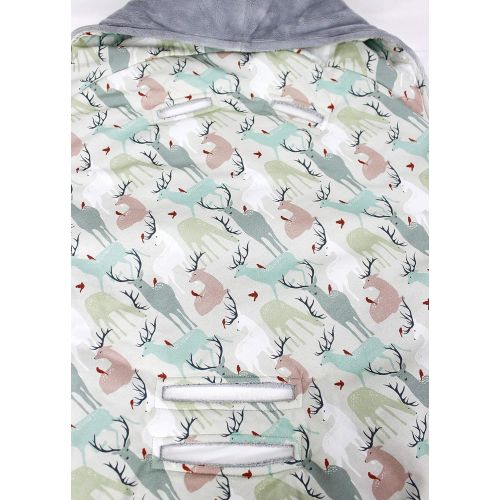  NuvaArt Deer Car Seat Blanket, Hooded Car Seat Blanket, Swaddle Travel Blanket