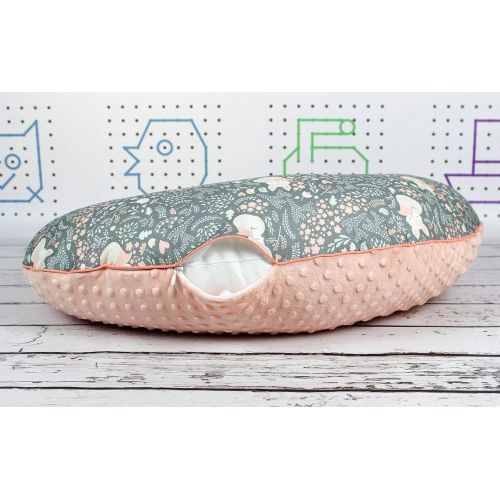  NuvaArt Nursing Pillow Sleeping Fox Pink, Breastfeeding Pillow, Baby Support Pillow, Big Pillow + Cover With Zipper | Nuva