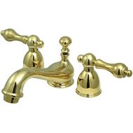 Nuvo ES3952AL Elements of Design Chicago 2-Handle 4 to 8 Mini Widespread Lavatory Faucet with Brass Pop-Up, 4-1/2, Polished Brass