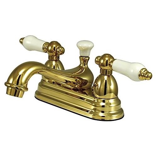  Nuvo ES3602PL Elements of Design Chicago 2-Handle 4 Center Set Lavatory Faucet with Brass Pop-Up, 4-1/2, Polished Brass