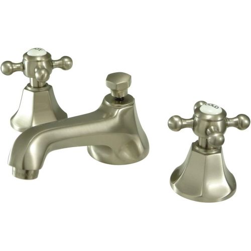  Nuvo Elements of Design ES4468BX New York 2-Handle 8 to 16 Widespread Lavatory Faucet with Brass Pop-up, 5- 1/2, Brushed Nickel