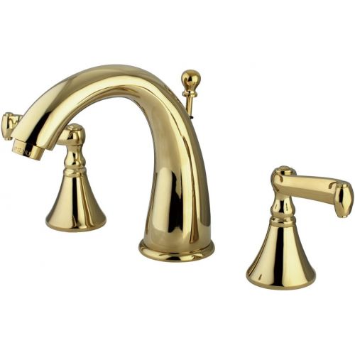  Nuvo ES5972FL Elements of Design Atlanta 2-Handle 8 to 16 Widespread Lavatory Faucet with Brass Pop-Up, 5-3/8, Polished Brass