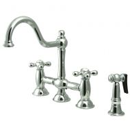 Nuvo Elements of Design ES3791AXBS Restoration 8 Deck Mount Kitchen Faucet with Brass Sprayer, 9, Polished Chrome