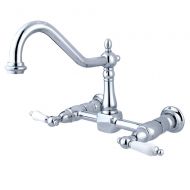 Nuvo Elements of Design ES1241PL New Orleans 8 Center Wall Mount Kitchen Faucet, 8- 1/2, Polished Chrome